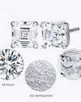 Cercei Cubici Stud Clasici cu Zircon Tăietură Asscher din Argint 925 din - Castelo.ro