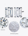 Cercei Stud Clasici cu Zircon Tăietură Asscher din Argint 925 din - Castelo.ro