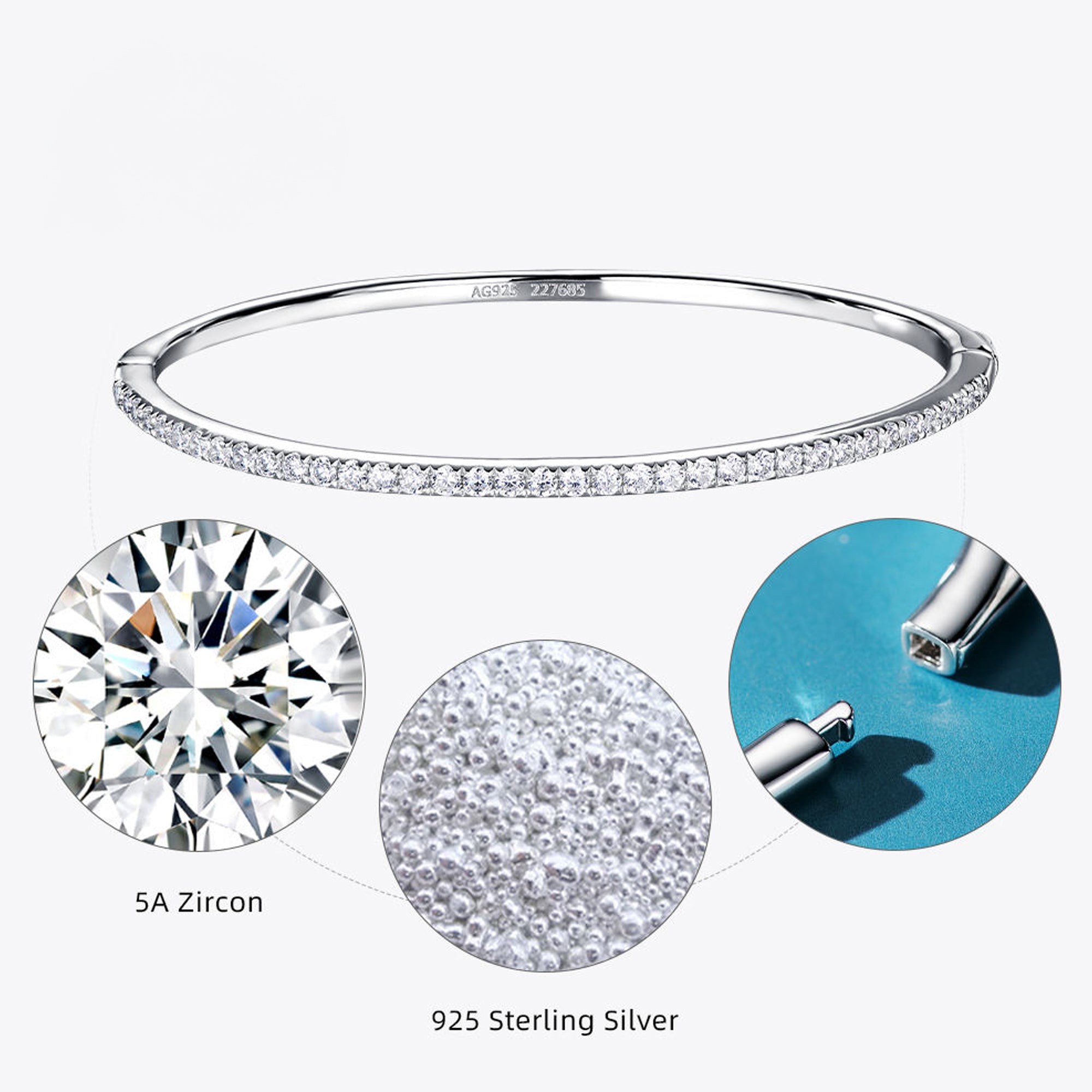Brățară Rafinată din Argint 925 cu Cristale Zircon 5A Tăietură Inimă Clasică din - Castelo.ro