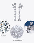 Cercei Pene Delicate din Argint S925 Placat cu Rodiu și Zirconiu Cubic din - Castelo.ro