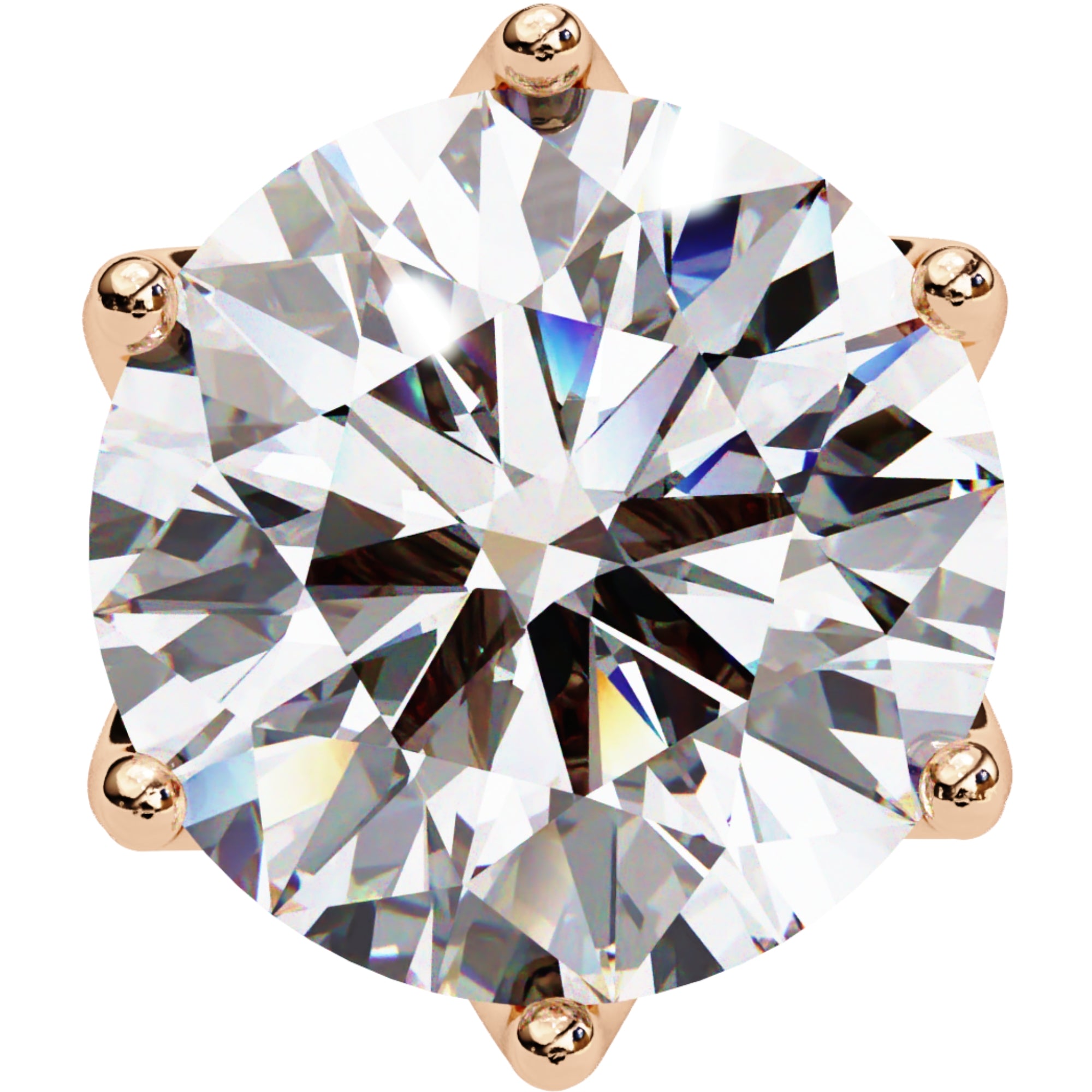 Cercei Stud Royal Cu Diamante Naturale Tăietură Briliant de 2.6 ct din 18K Aur Roz - Castelo.ro