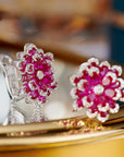 Cercei Stud Roz Floare Eternă din Argint S925 Placat cu Rodiu și Zirconiu 5A din - Castelo.ro