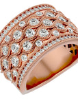 Inel Regal Vintage din Aur 14k cu Diamante Create în Laborator de 1.73 ct din 14k Aur Roz - Castelo.ro