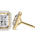 Cercei Stud Radiant Eiffel cu Moissanite de 0.95 ct din 18K Aur Galben - Castelo.ro