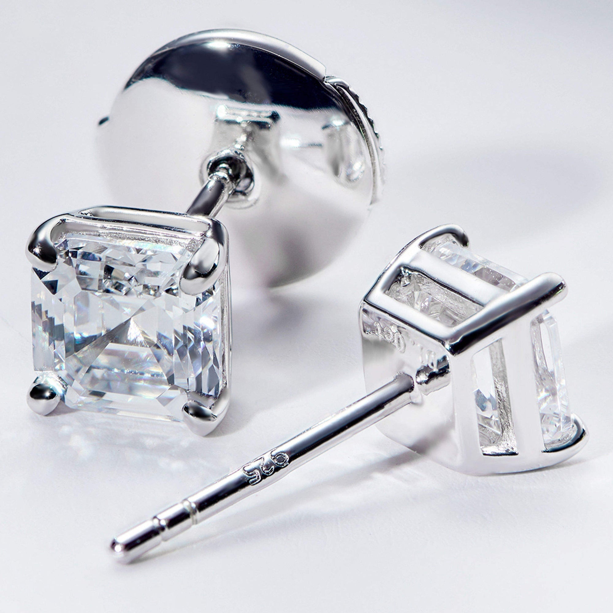 Cercei Cubici Stud Clasici cu Zircon Tăietură Asscher din Argint 925 din - Castelo.ro