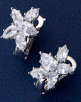 Cercei Stud Cluster cu Zirconiu 5A din Argint 925 Placat cu Rodiu din - Castelo.ro
