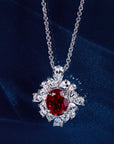 Colier Pendant Nobil din Argint 925 cu Piatra Rosie Zircon 5A din - Castelo.ro