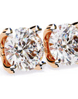 Cercei Stud Solitaire Heart din Aur 14k cu Moissanite de 2.57 ct