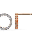 Cercei Stud Circle of Fire cu Diamante Naturale Tăietură Briliant de 0.3 ct din 18K Aur Roz - Castelo.ro