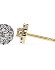 Cercei Stud Fleur din Aur 14k cu Moissanite Tăietură Briliant de 0.26 ct din 14K Aur Galben - Castelo.ro