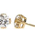 Cercei Stud Imperial din Aur 14k cu Moissanite Tăietură Briliant de 2.8 ct din 14K Aur Galben - Castelo.ro