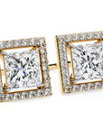 Cercei Stud Square cu Diamante Create în Laborator de 0.84 ct din 18K Aur Galben - Castelo.ro