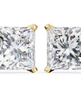 Cercei Stud Imperial din Aur 14k cu Moissanite Tăietură Princess de 3 ct din 14K Aur Galben - Castelo.ro