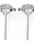 Cercei Stud Oval Star din Aur 14k cu Diamante Create în Laborator de 0.97 ct din 14K Aur Alb - Castelo.ro