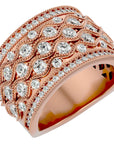 Inel Regal Vintage din Aur 14k cu Diamante Naturale de 1.73 ct din 14k Aur Roz - Castelo.ro