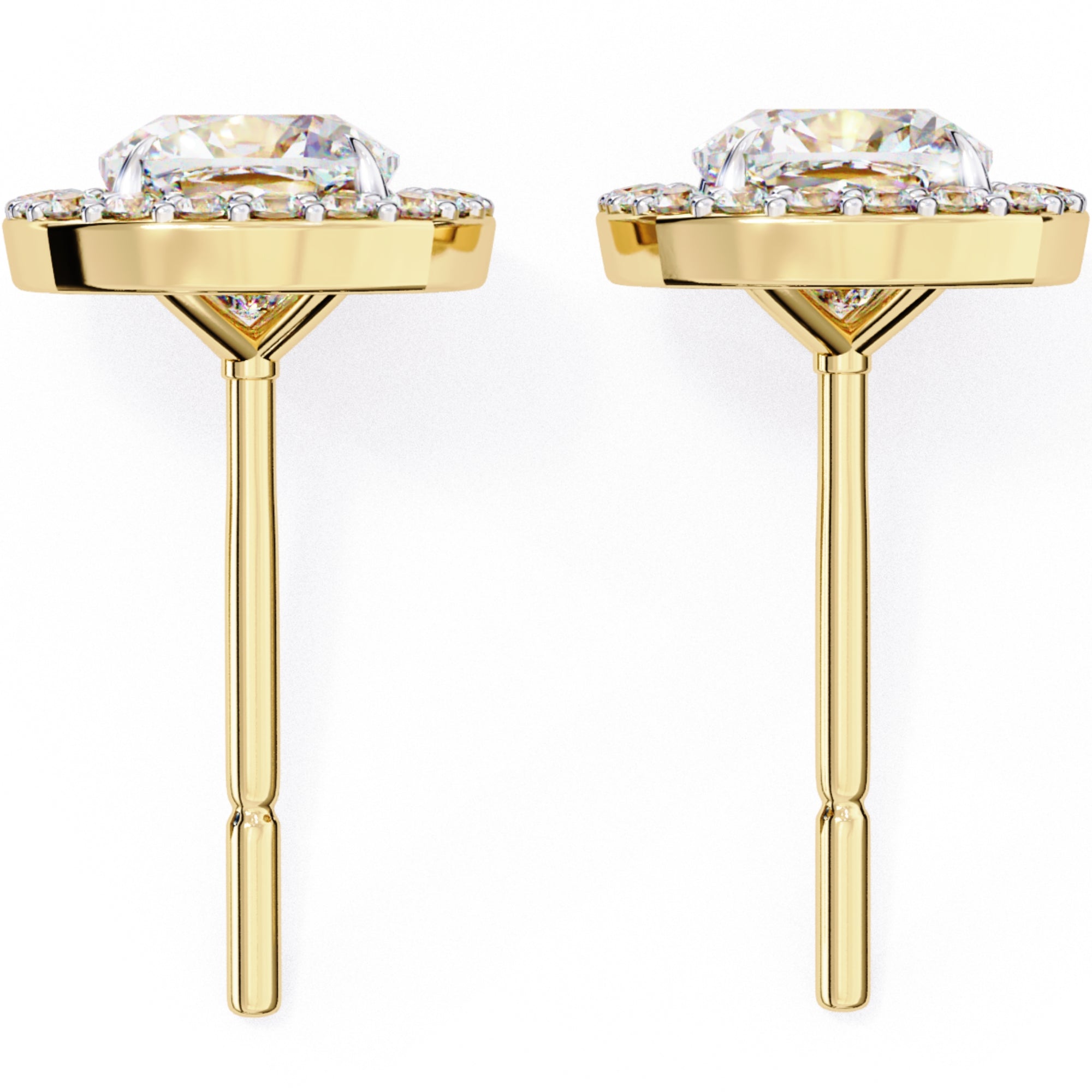 Cercei Stud Elsa cu Diamante Create în Laborator de 0.96 ct din 18K Aur Galben - Castelo.ro