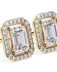 Cercei Stud Louvre Radiant cu Diamante Create în Laborator de 0.86 ct din 18K Aur Galben - Castelo.ro