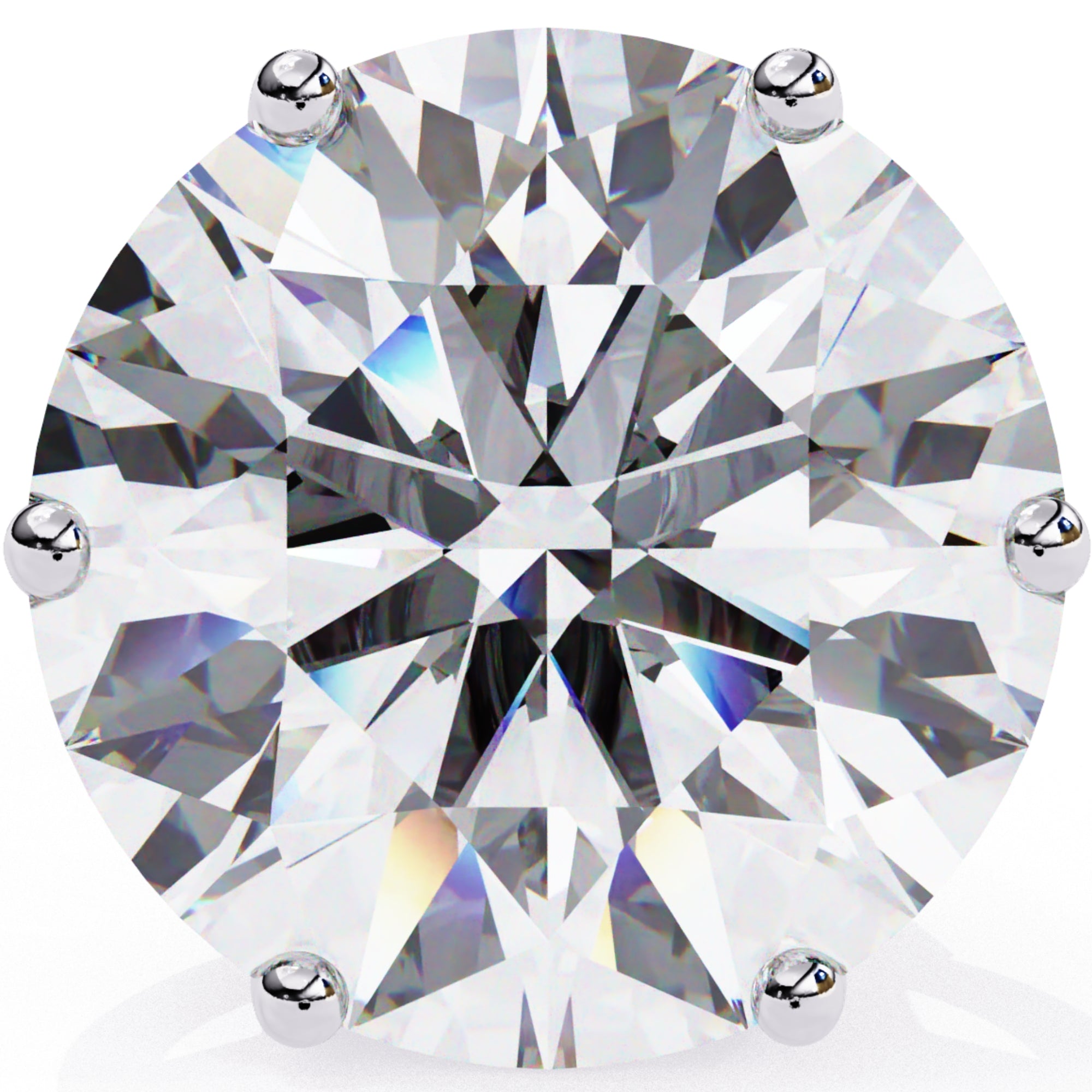 Cercei Stud Majestic din Aur 14k cu Diamante Naturale Tăietură Briliant de 2.5 ct din 14K Aur Alb - Castelo.ro