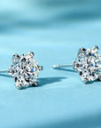 Cercei Stud Solitaire Strălucitor cu Șase Gheare din Argint 925 Placat cu Rodiu și Zirconiu 5A din - Castelo.ro