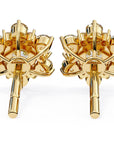 Cercei Stud Snowflake cu Diamante Create în Laborator de 0.72 ct din 18K Aur Galben - Castelo.ro