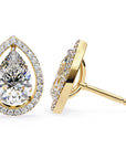 Cercei Stud Tear Drop cu Diamante Naturale de 0.81 ct din 18K Aur Galben - Castelo.ro