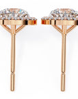 Cercei Stud Oval Star din Aur 14k cu Diamante Create în Laborator de 0.97 ct din 14K Aur Roz - Castelo.ro