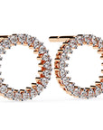Cercei Stud Circle of Fire cu Diamante Naturale Tăietură Briliant de 0.3 ct din 18K Aur Roz - Castelo.ro