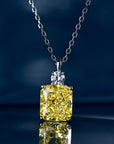 Lănțișor Regal cu Piatră Galbenă Tăietură Radiantă, Argint 925 cu Zirconiu 5A din - Castelo.ro