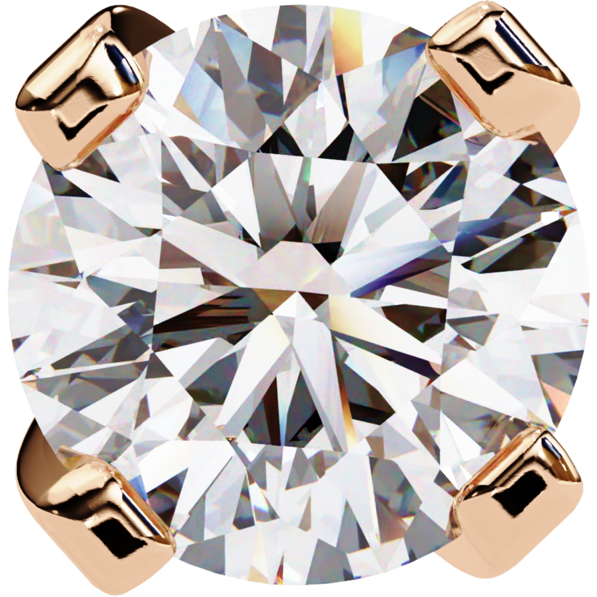 Cercei Stud L'Arte din Aur 14k cu Diamante Naturale Tăietură Briliant de 2.5 ct din 14K Aur Roz - Castelo.ro