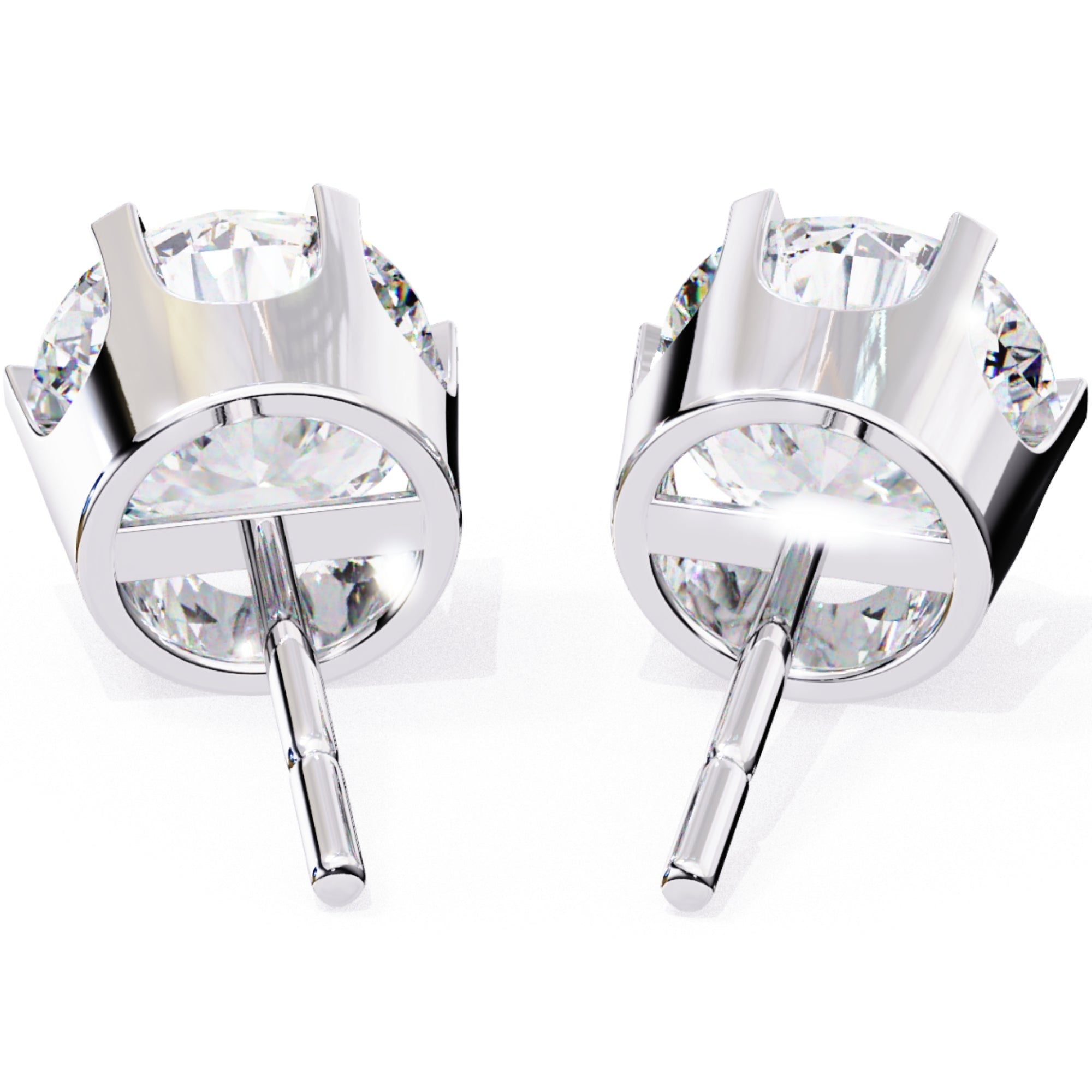 Cercei Solitaire Stud Luxury din Aur 14k cu Moissanite de 2.57 ct