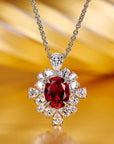 Colier Pendant Nobil din Argint 925 cu Piatra Rosie Zircon 5A din - Castelo.ro