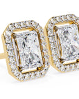 Cercei Stud Radiant Eiffel cu Moissanite de 0.95 ct din 18K Aur Galben - Castelo.ro
