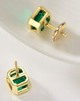Cercei Stud cu Cristal Sintetic din Argint S925 Placat cu Rodiu și Zircon 5A din - Castelo.ro