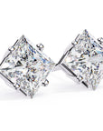 Cercei Stud Cu Diamante Naturale Tăietură Princess de 2 ct din - Castelo.ro