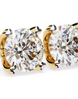 Cercei Stud Solitaire Heart din Aur 14k cu Moissanite de 2.57 ct