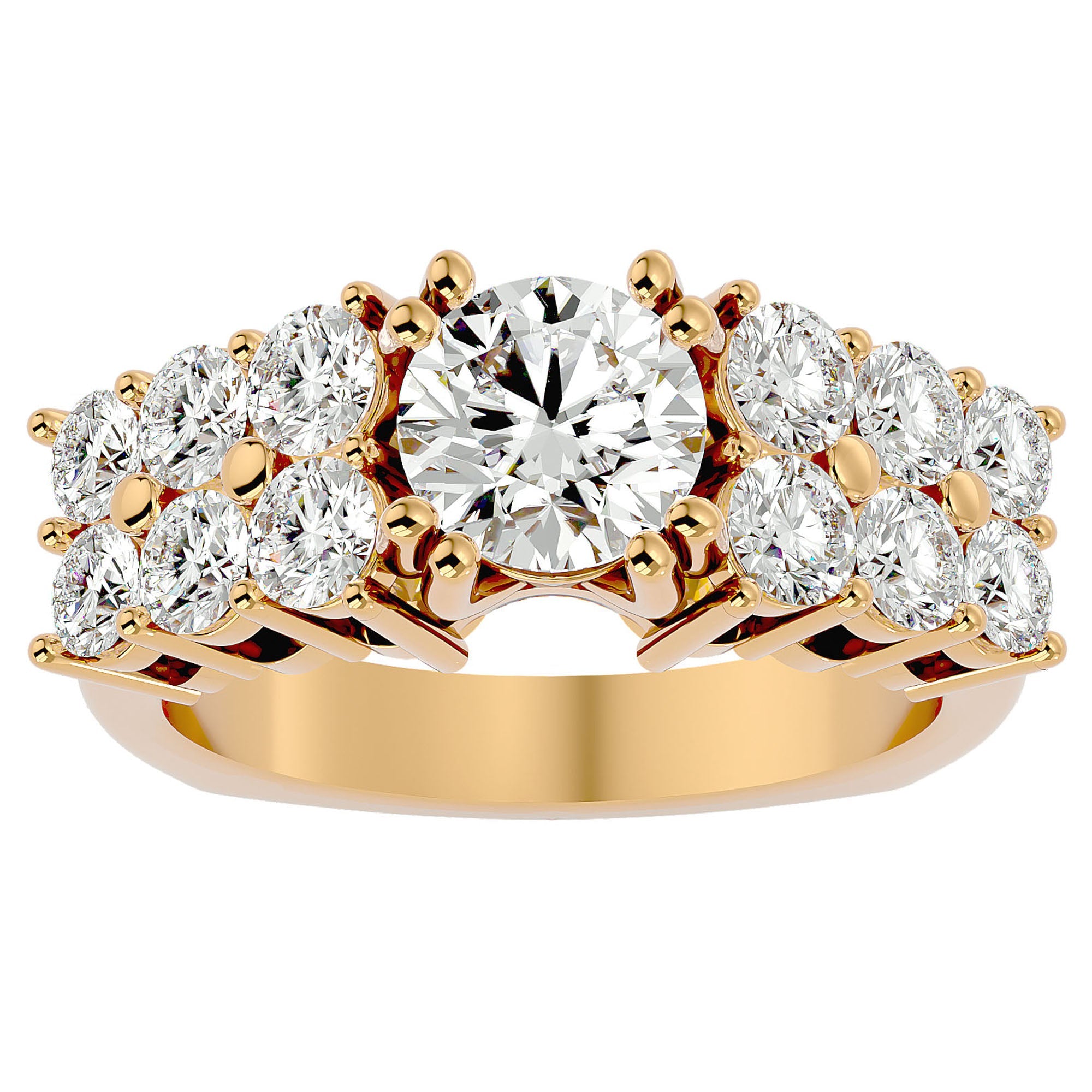 Inel De Logodnă Versailles Solitaire din Aur 14k cu Moissanite de 3.14 ct din 14k Aur Galben - Castelo.ro