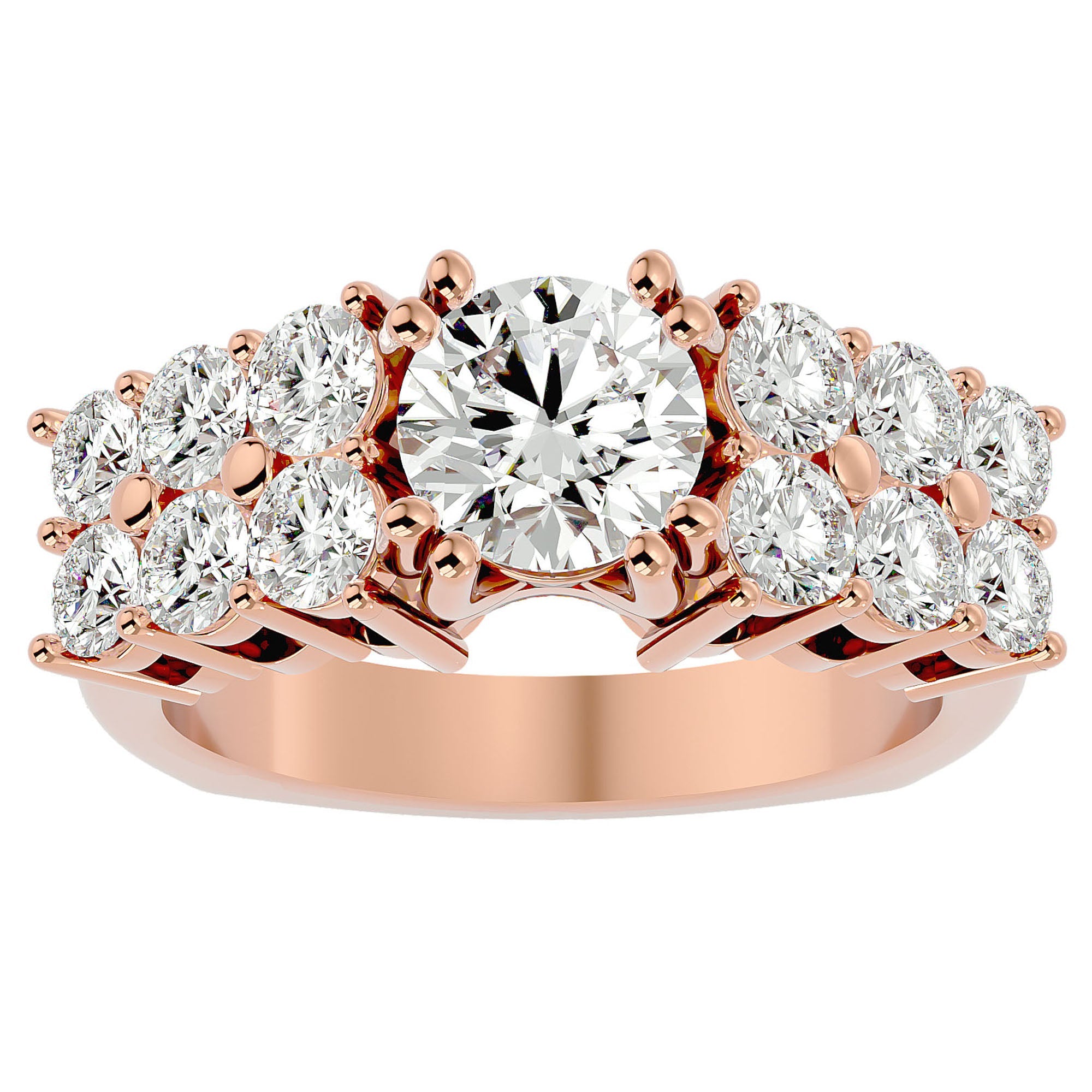 Inel De Logodnă Versailles Solitaire din Aur 14k cu Diamante Create în Laborator de 3.14 ct din 14k Aur Roz - Castelo.ro
