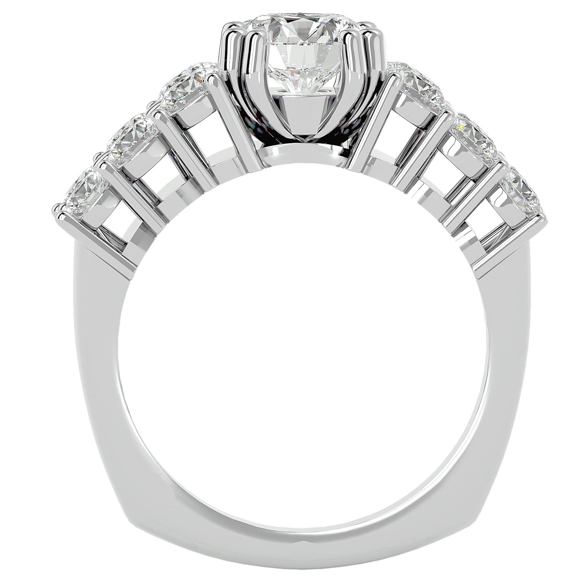 Inel De Logodnă Versailles Solitaire din Aur 14k cu Diamante Naturale de 3.14 ct din 14k Aur Alb - Castelo.ro