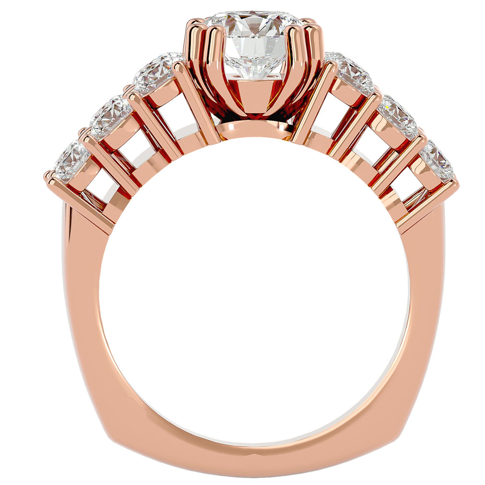 Inel De Logodnă Versailles Solitaire din Aur 14k cu Diamante Create în Laborator de 3.14 ct din 14k Aur Roz - Castelo.ro