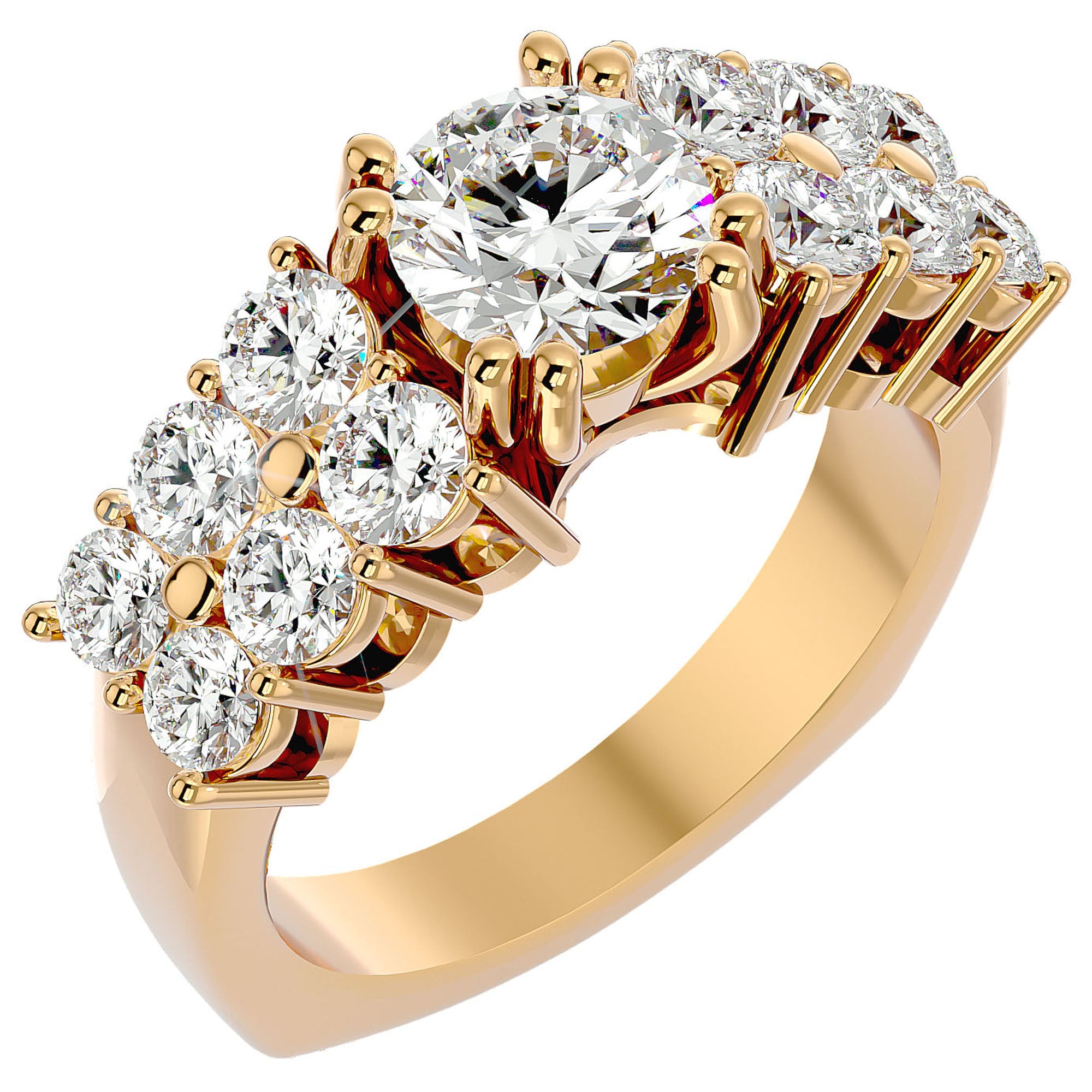Inel De Logodnă Versailles Solitaire din Aur 14k cu Moissanite de 3.14 ct din 14k Aur Galben - Castelo.ro