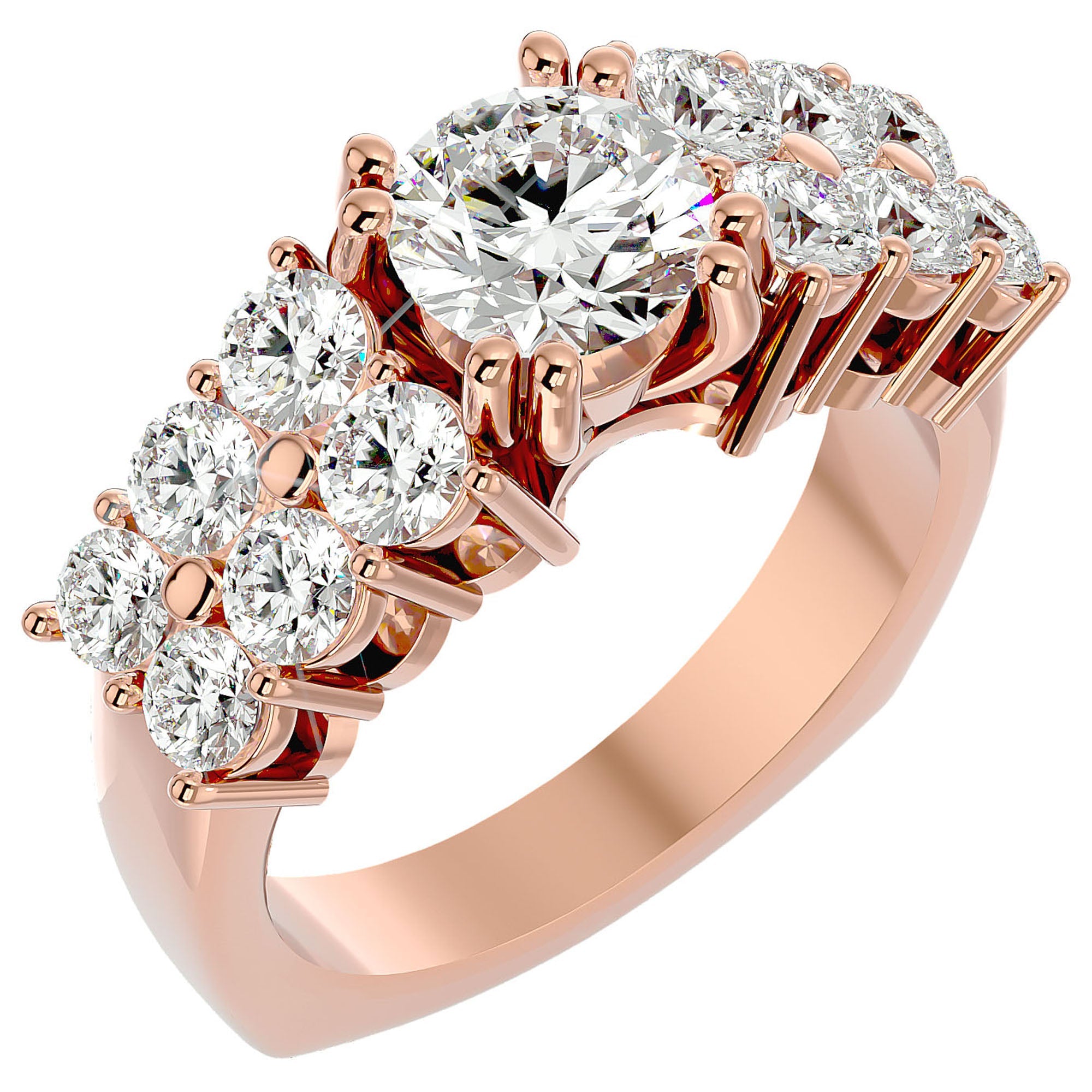 Inel De Logodnă Versailles Solitaire din Aur 14k cu Diamante Naturale de 3.14 ct din 14k Aur Roz - Castelo.ro