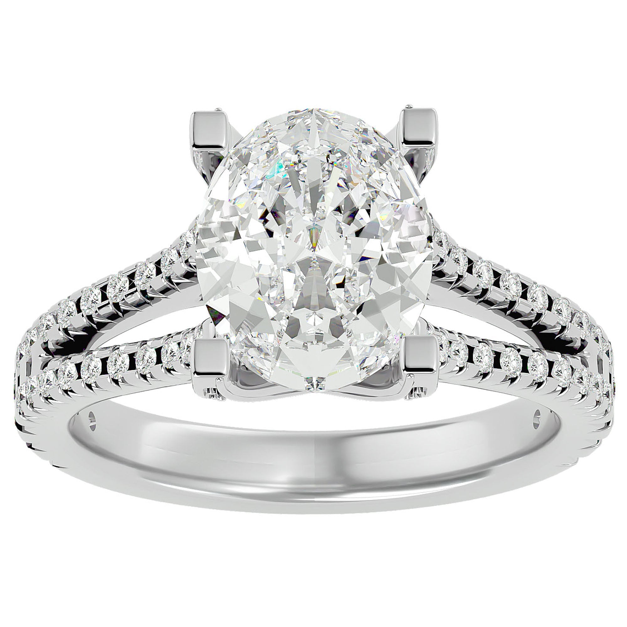 Inel De Logodnă Epoque Pavé cu Diamante Naturale de 2.74 ct din Platina - Castelo.ro