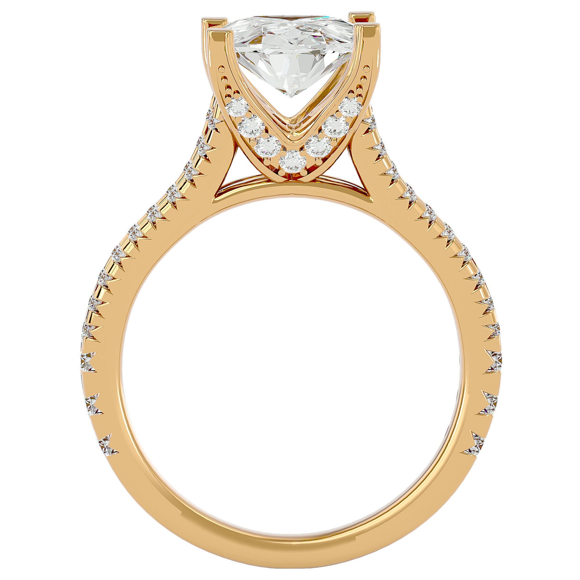 Inel De Logodnă Epoque Pavé cu Diamante Naturale de 2.74 ct din 18k Aur Galben - Castelo.ro