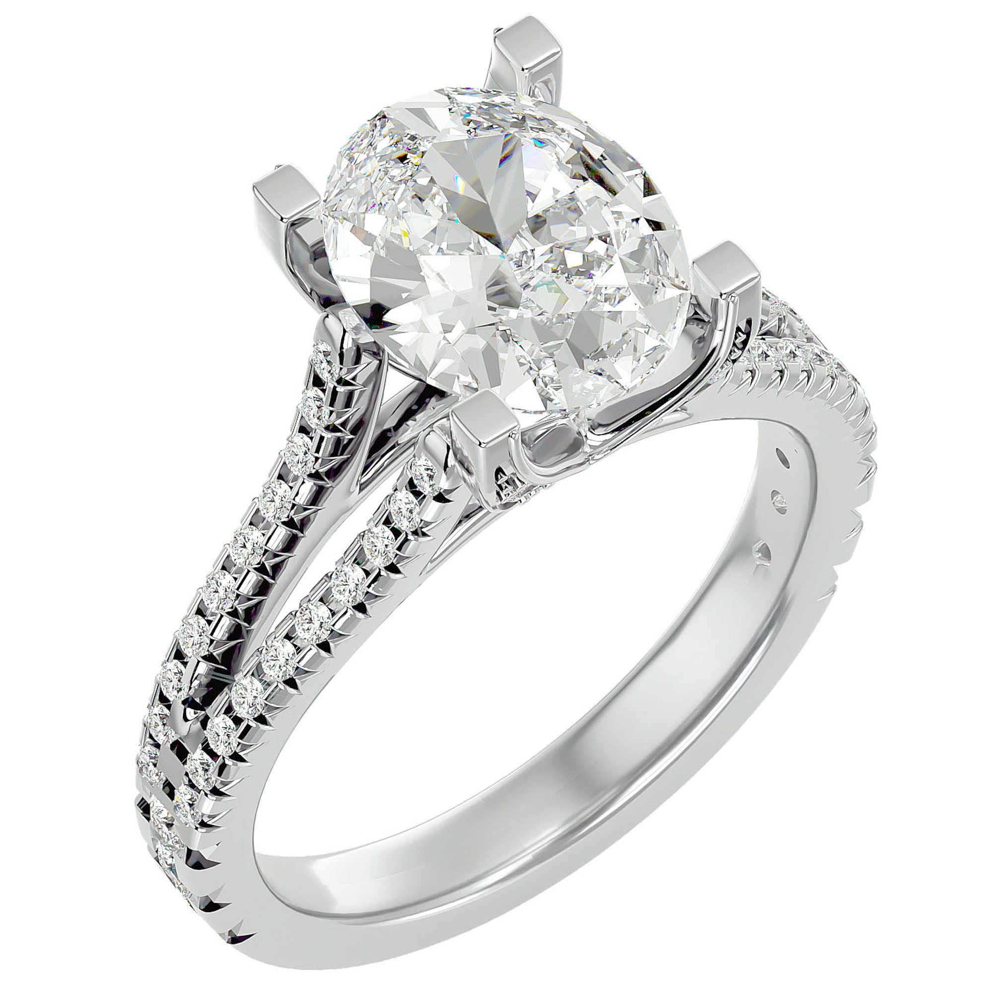 Inel De Logodnă Epoque Pavé cu Diamante Naturale de 2.74 ct din Platina - Castelo.ro