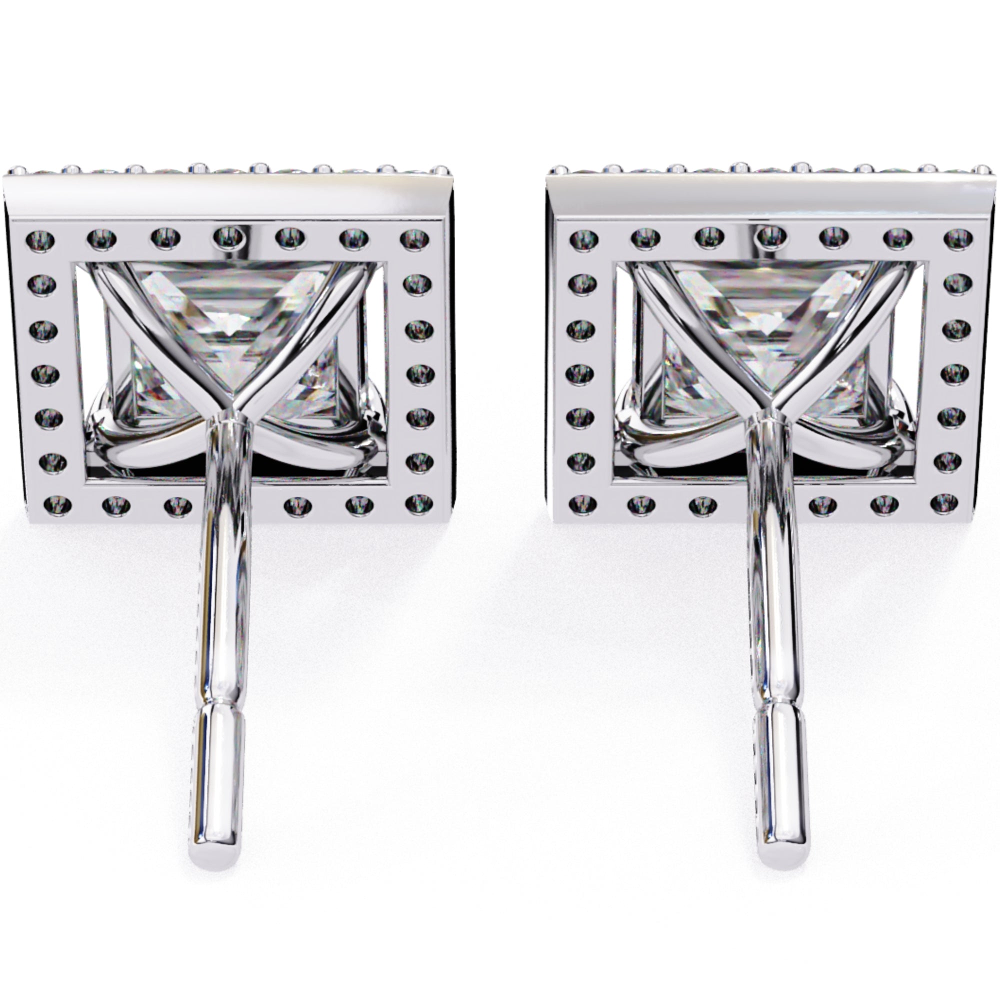 Cercei Stud Square cu Diamante Create în Laborator de 0.84 ct din - Castelo.ro