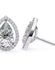 Cercei Stud Tear Drop din Aur 14k cu Moissanite de 0.81 ct din 14K Aur Alb - Castelo.ro
