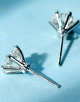 Cercei Stud Solitaire Strălucitor cu Șase Gheare din Argint 925 Placat cu Rodiu și Zirconiu 5A din - Castelo.ro