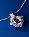 Colier Pendant Nobil din Argint 925 cu Piatra Rosie Zircon 5A din - Castelo.ro