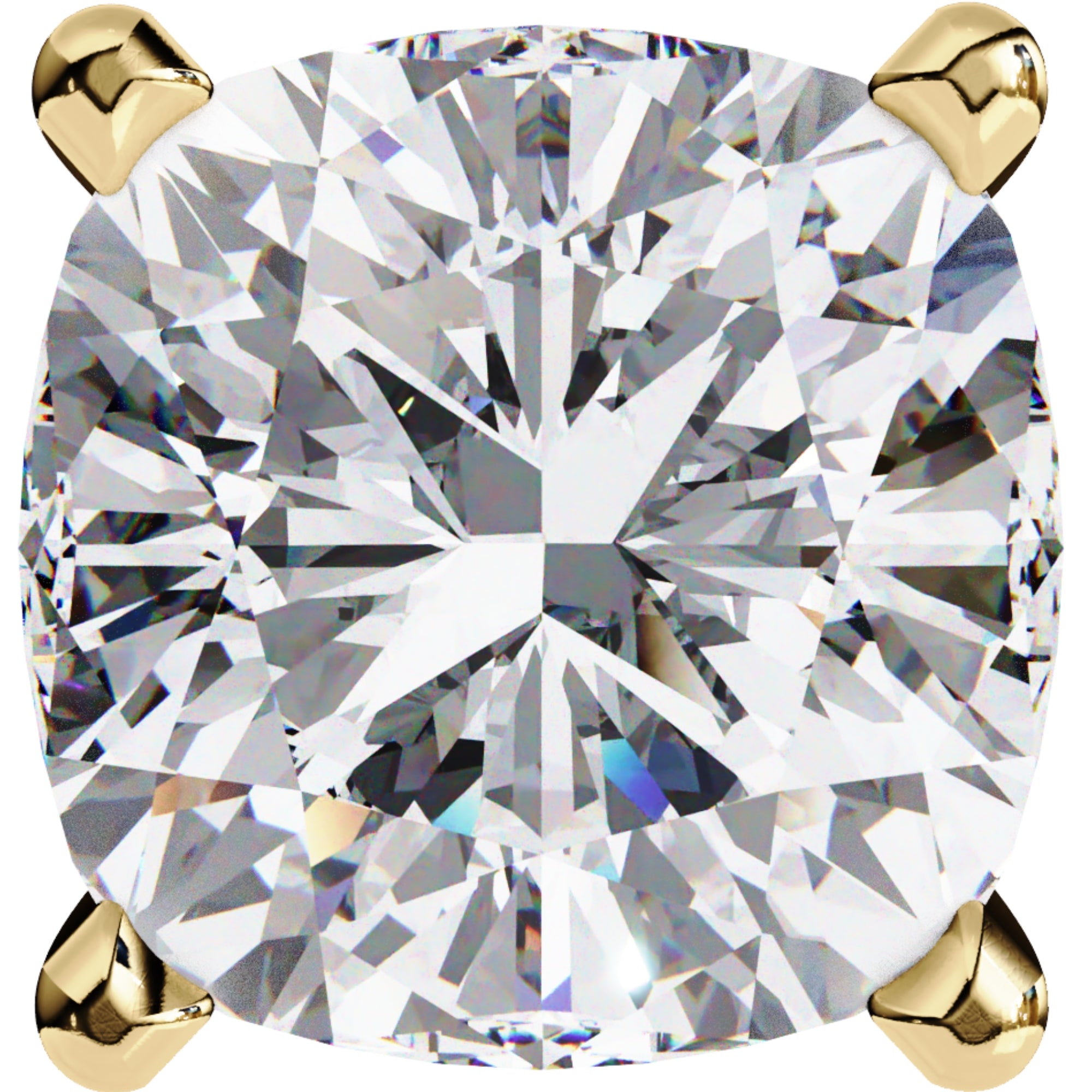 Cercei Stud Majestic cu Moissanite Tăietură Briliant de 2.5 ct din 18K Aur Galben - Castelo.ro