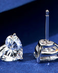Cercei Stud Inimă din Argint 925 Placat cu Rodiu și Zirconiu 5A din - Castelo.ro